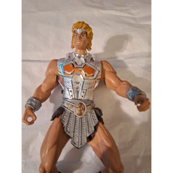 Battle Sound Silver He-Man MOTU 200X Masters Of The Universe Action Figure Works - Picture 1 of 3